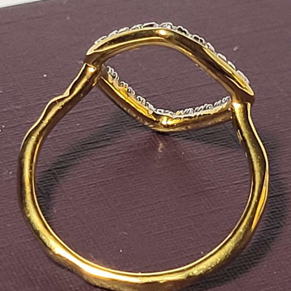 Monica Vinader Gold and Silver Riva Kite Diamond Ring.  # 300 - Picture 10 of 14